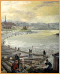 "J. J. Sawmill on Boom Lake" by Sarah Thorp Heald.